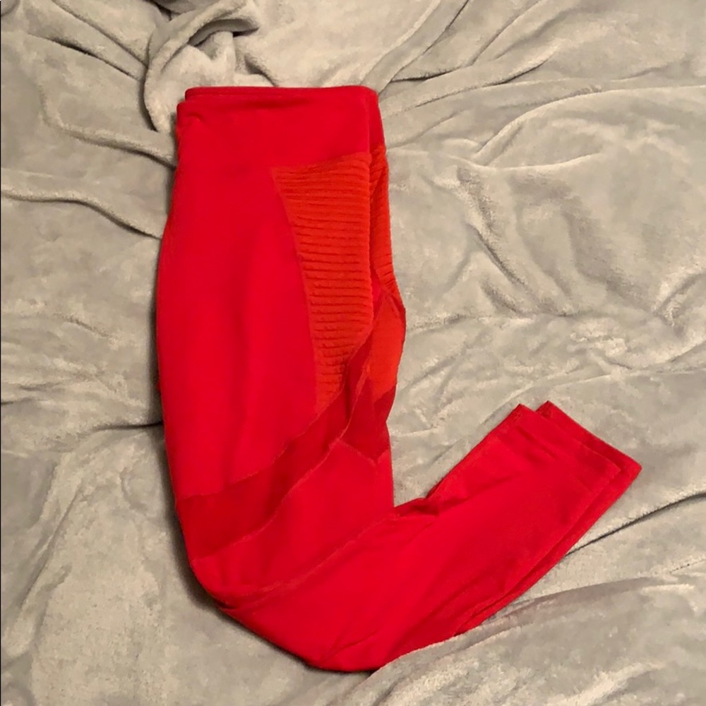 Fabletics red Moto leggings. Size L